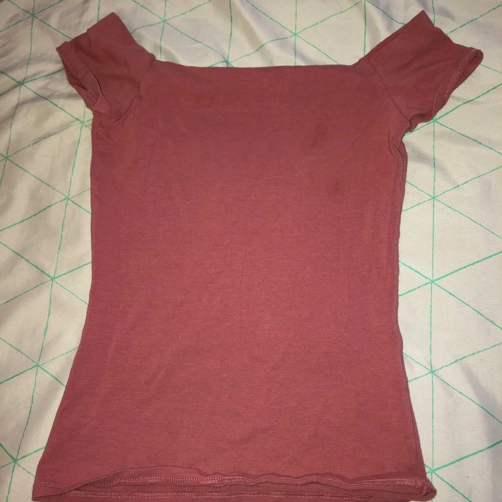 GARAGE pink off the shoulder top